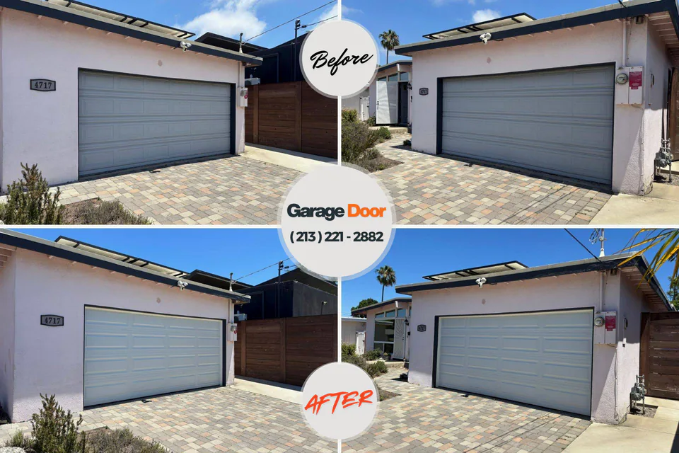 Before and after: garage door repair Layhill, MD